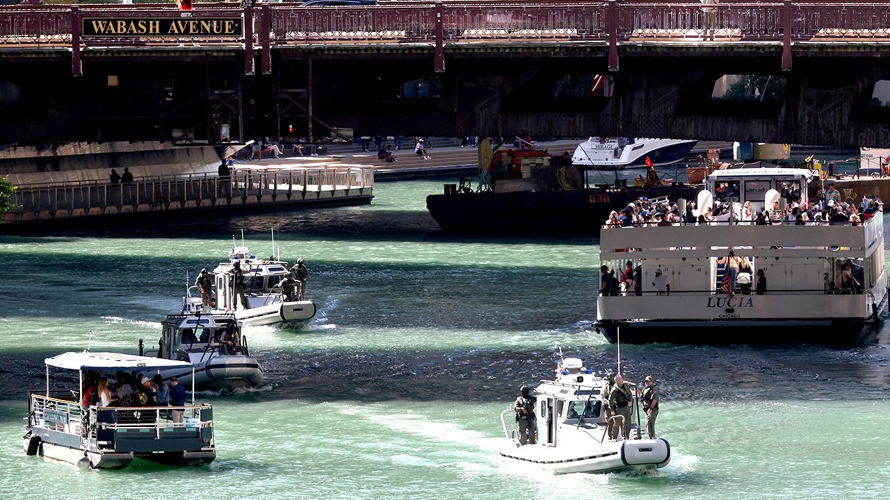 CBP boats patrol Chicago River during Operation Midway Blitz