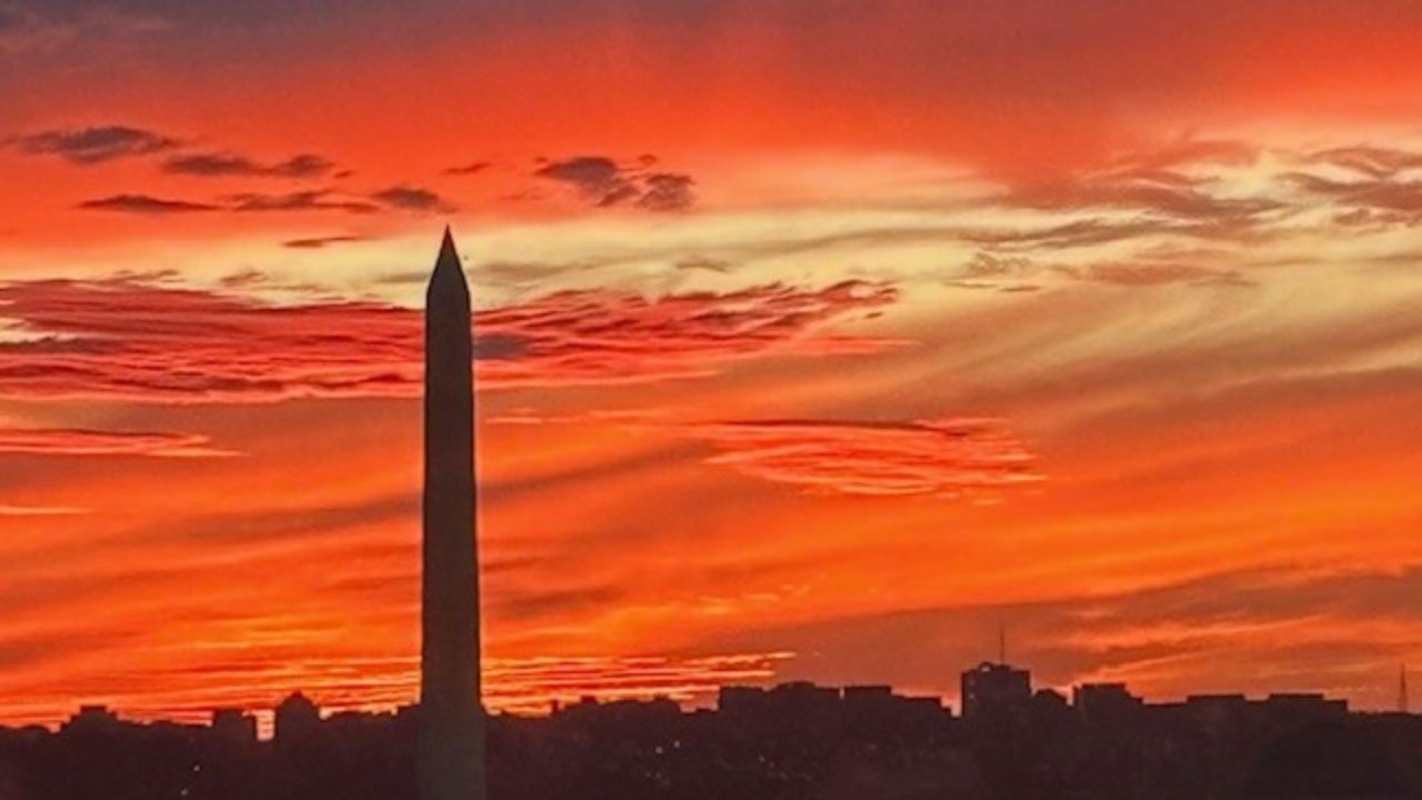 Dramatic Washington D.C. sunsets coincide with government shutdown timing